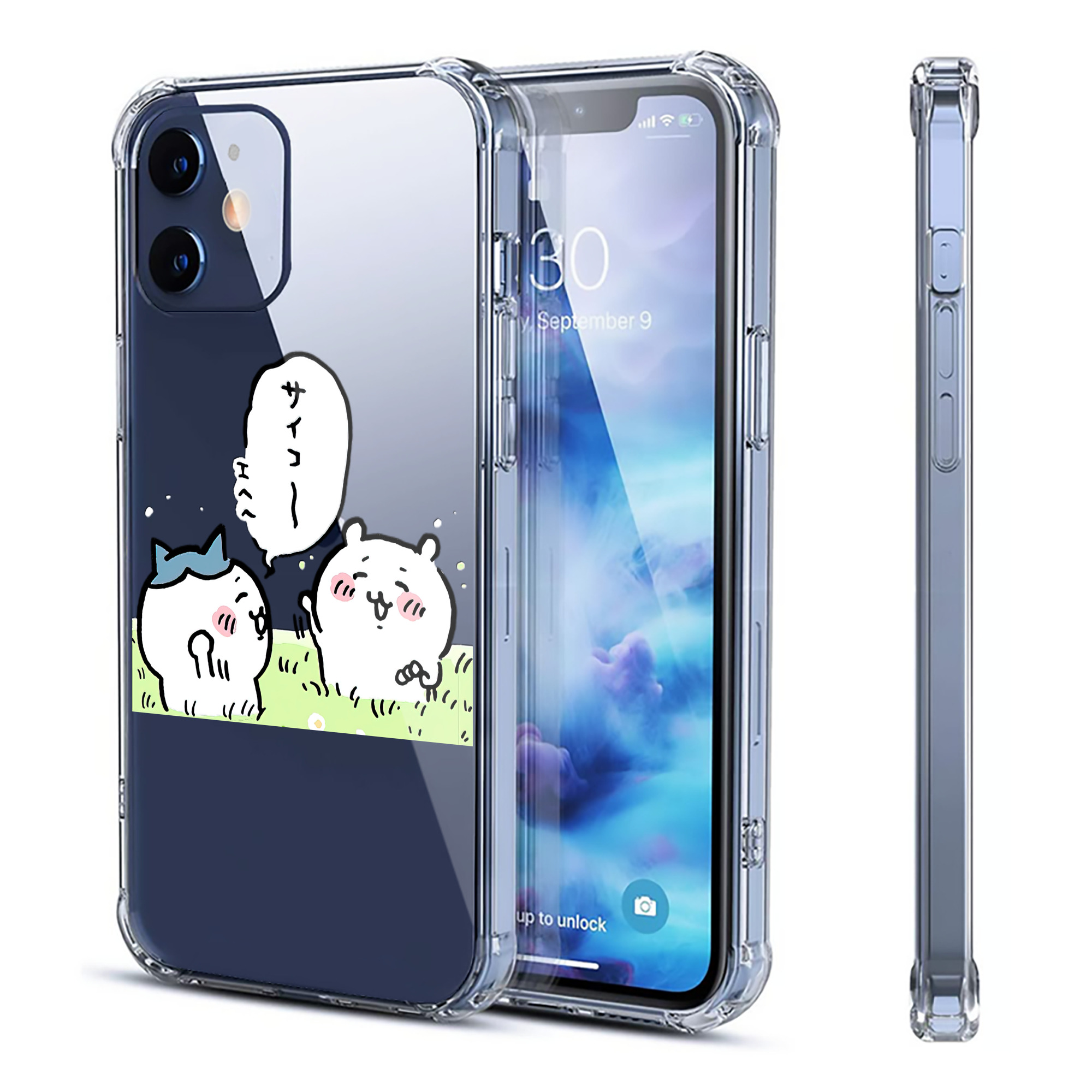 （画像用） ちいかわ ちいかわ Chii-kawa chiikawa 【iPhone 12シリーズ対応】透明スマホケース（クリアソフトケース）